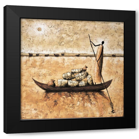 Amber Nightfall Black Modern Wood Framed Art Print with Double Matting by Rauscher, Michel