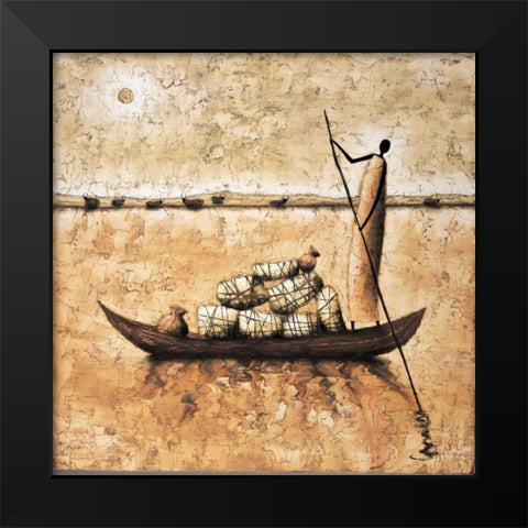 Amber Nightfall Black Modern Wood Framed Art Print by Rauscher, Michel