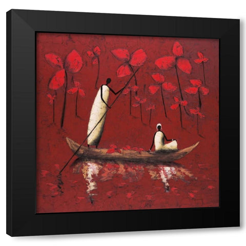 Crimson River Black Modern Wood Framed Art Print by Rauscher, Michel