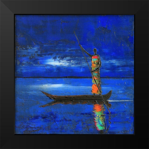 Midnight Voyage 2 Black Modern Wood Framed Art Print by Rauscher, Michel