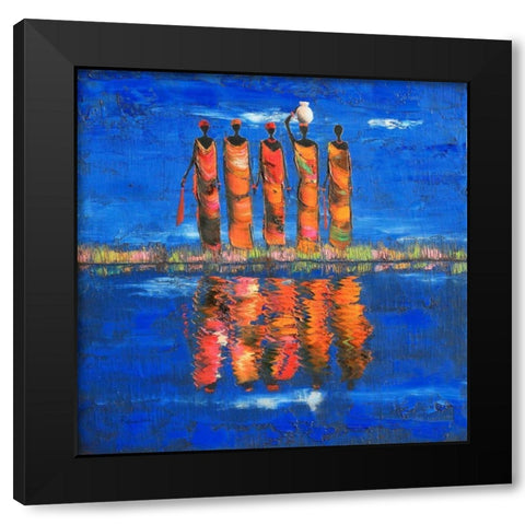Midnight River 2 Black Modern Wood Framed Art Print by Rauscher, Michel