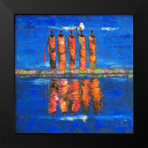 Midnight River 2 Black Modern Wood Framed Art Print by Rauscher, Michel