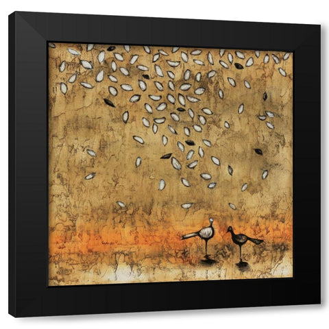 Whimsical Birds  Black Modern Wood Framed Art Print with Double Matting by Rauscher, Michel