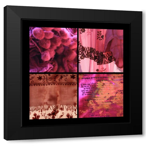 Global Pink Black Modern Wood Framed Art Print by Rauscher, Michel