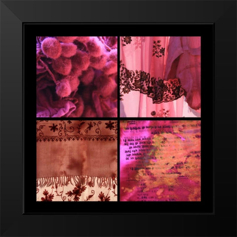 Global Pink Black Modern Wood Framed Art Print by Rauscher, Michel