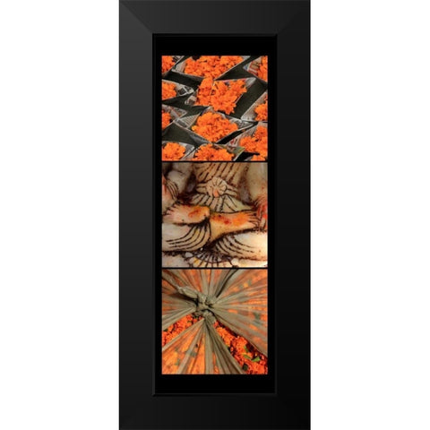 Global Orange Black Modern Wood Framed Art Print by Rauscher, Michel