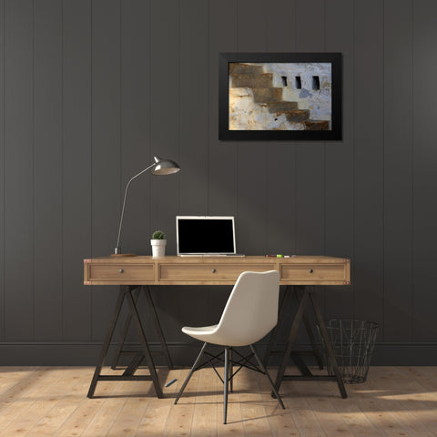 Global Steps 2 Black Modern Wood Framed Art Print by Rauscher, Michel