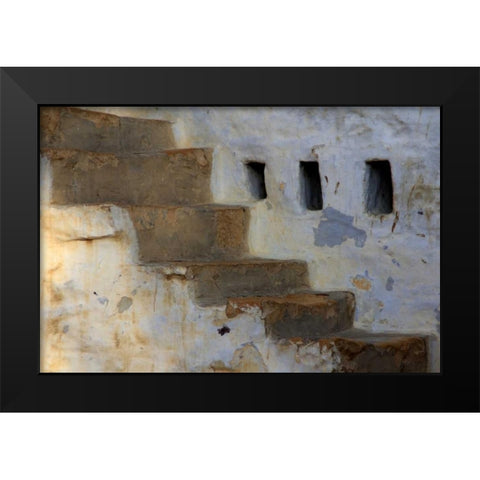 Global Steps 2 Black Modern Wood Framed Art Print by Rauscher, Michel