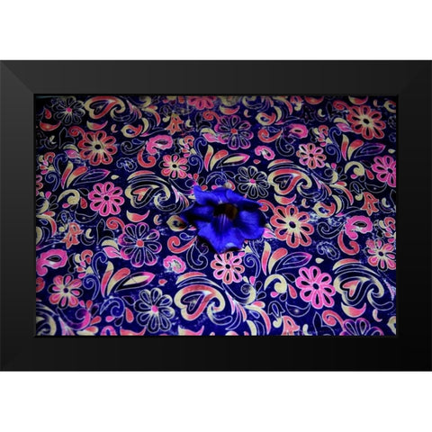 Floral Pond 3 Black Modern Wood Framed Art Print by Rauscher, Michel