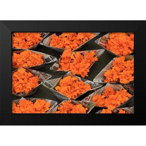 Global Orange 1 Black Modern Wood Framed Art Print by Rauscher, Michel