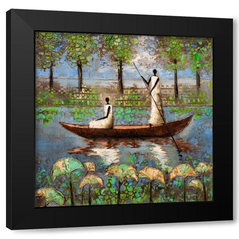 Spirit River Black Modern Wood Framed Art Print by Rauscher, Michel