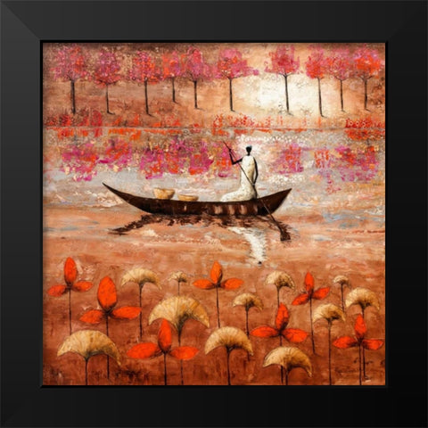 Summer River Black Modern Wood Framed Art Print by Rauscher, Michel