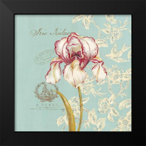 Toile Iris Black Modern Wood Framed Art Print by Ferri, Stefania