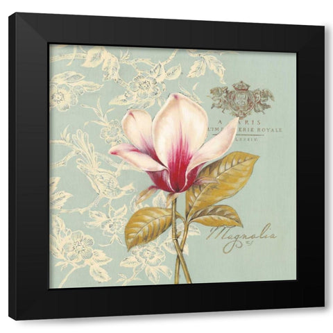 Toile Magnolia Black Modern Wood Framed Art Print with Double Matting by Ferri, Stefania