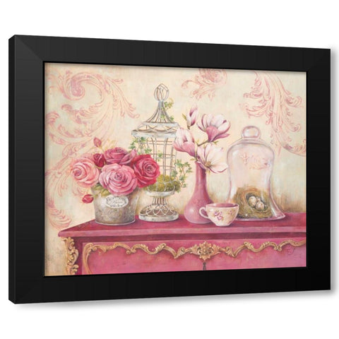 Garden Story Black Modern Wood Framed Art Print with Double Matting by Ferri, Stefania