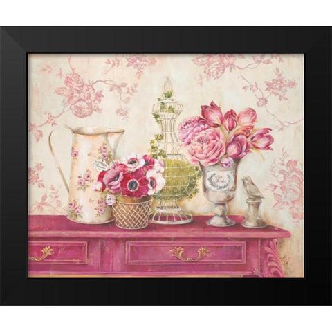 Garden Memory Black Modern Wood Framed Art Print by Ferri, Stefania