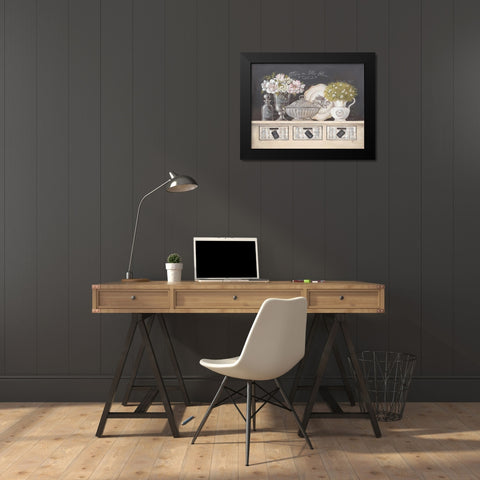 Petit Bistro Black Modern Wood Framed Art Print by Ferri, Stefania