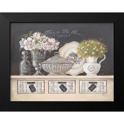 Petit Bistro Black Modern Wood Framed Art Print by Ferri, Stefania