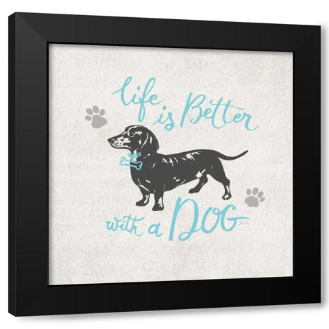 Life IS Better Black Modern Wood Framed Art Print with Double Matting by Ferri, Stefania