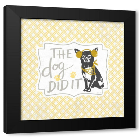 The Dog Did It Black Modern Wood Framed Art Print with Double Matting by Ferri, Stefania