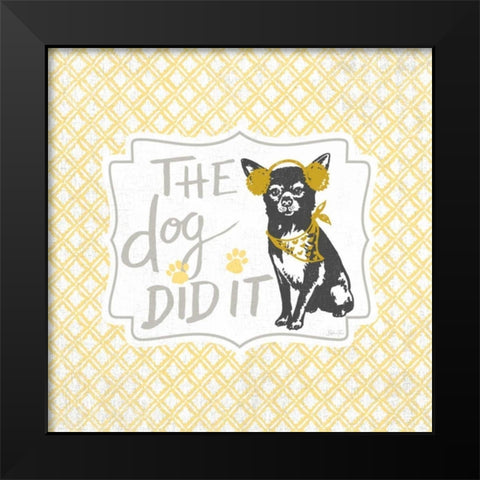 The Dog Did It Black Modern Wood Framed Art Print by Ferri, Stefania