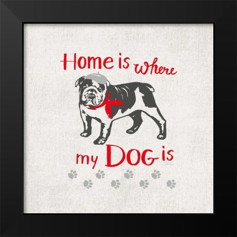 HOME Is Black Modern Wood Framed Art Print by Ferri, Stefania