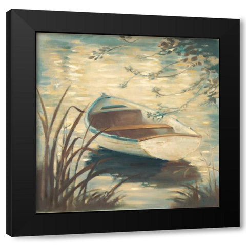 Through The Grasses Black Modern Wood Framed Art Print by Romero, Paulo