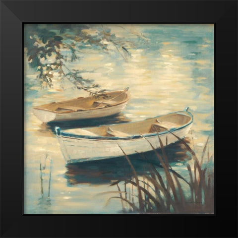 Through The Reeds Black Modern Wood Framed Art Print by Romero, Paulo