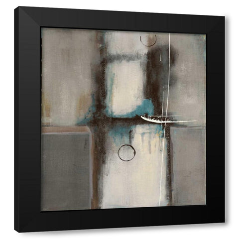 Elemental Thought Blue Black Modern Wood Framed Art Print with Double Matting by Villarreal Villarreal, Gabriela