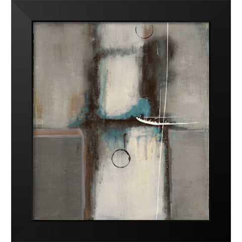 Elemental Thought Blue Black Modern Wood Framed Art Print by Villarreal Villarreal, Gabriela