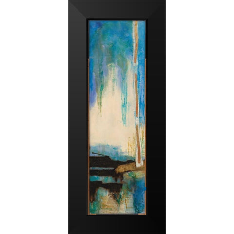 Peacock Story Black Modern Wood Framed Art Print by Villarreal Villarreal, Gabriela