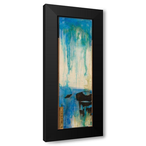 Peacock Impression Black Modern Wood Framed Art Print by Villarreal Villarreal, Gabriela