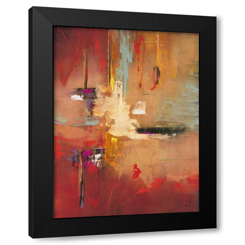 Opal Crimson Black Modern Wood Framed Art Print by Villarreal Villarreal, Gabriela