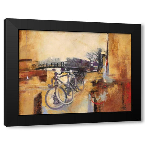 Bicycle Abstract 2 Black Modern Wood Framed Art Print by Villarreal Villarreal, Gabriela