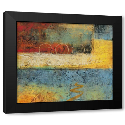 Linear Yellow 2 Black Modern Wood Framed Art Print by Villarreal Villarreal, Gabriela