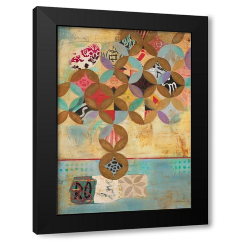 Modern Abstraction 1 Black Modern Wood Framed Art Print with Double Matting by Villarreal Villarreal, Gabriela