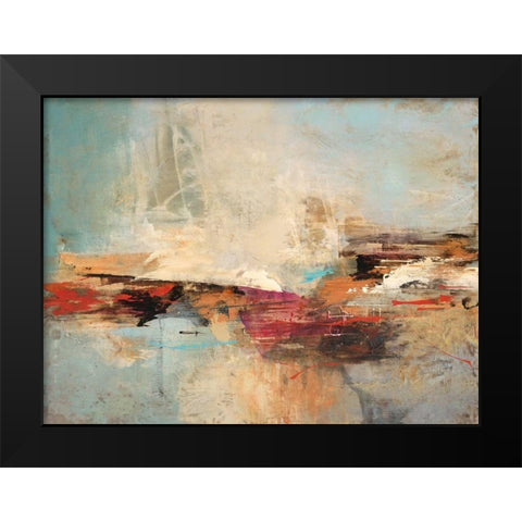 Stratum 1 Black Modern Wood Framed Art Print by Villarreal Villarreal, Gabriela