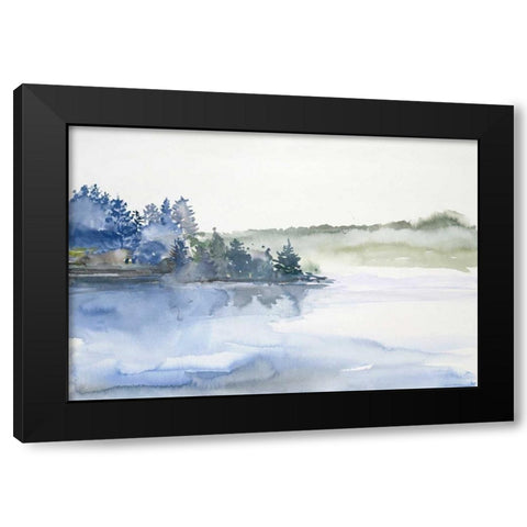 West Coast Waters Black Modern Wood Framed Art Print with Double Matting by Gold, Lora