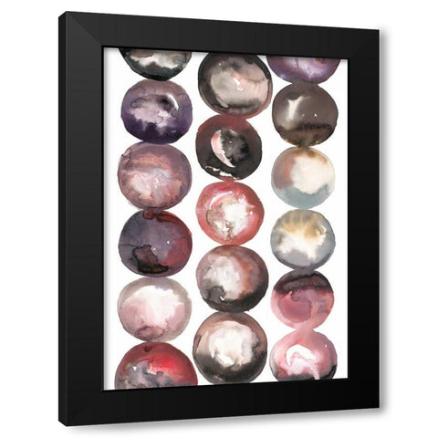 River Stones Black Modern Wood Framed Art Print by Gold, Lora