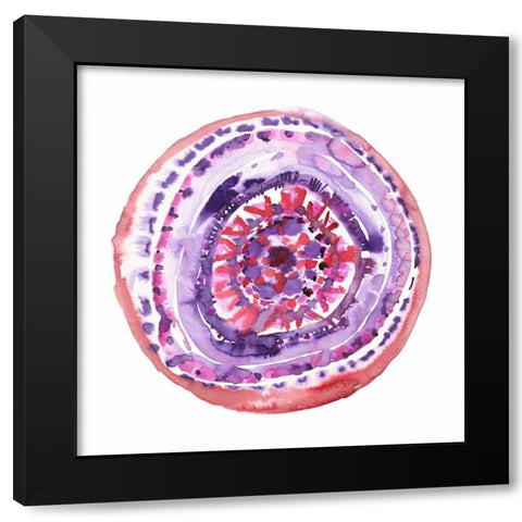 Happy Mandala 1 Black Modern Wood Framed Art Print by Gold, Lora