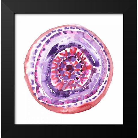Happy Mandala 1 Black Modern Wood Framed Art Print by Gold, Lora