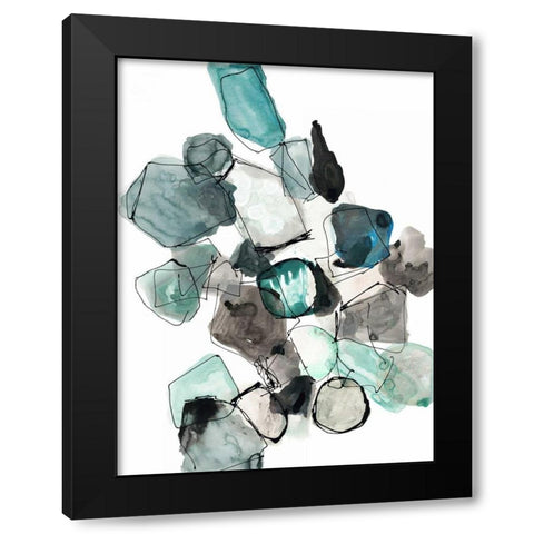 Geometric Pools Black Modern Wood Framed Art Print with Double Matting by Gold, Lora