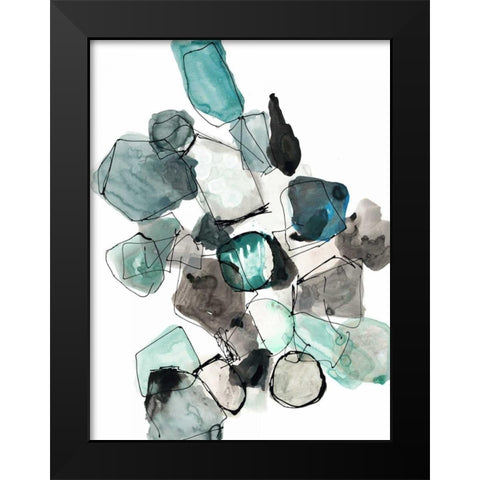 Geometric Pools Black Modern Wood Framed Art Print by Gold, Lora