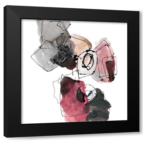 Gestural Geometrics 2 Black Modern Wood Framed Art Print by Gold, Lora