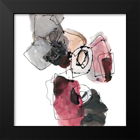 Gestural Geometrics 2 Black Modern Wood Framed Art Print by Gold, Lora