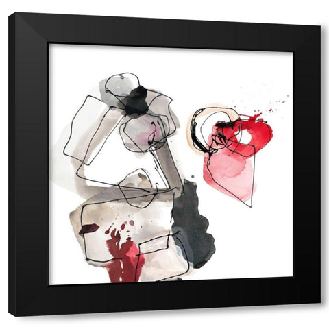 Gestural Geometrics 3 Black Modern Wood Framed Art Print with Double Matting by Gold, Lora