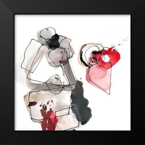 Gestural Geometrics 3 Black Modern Wood Framed Art Print by Gold, Lora