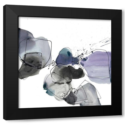 Liquid Stone 1 Black Modern Wood Framed Art Print by Gold, Lora