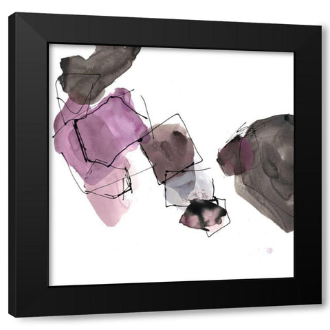 Liquid Stone 2 Black Modern Wood Framed Art Print with Double Matting by Gold, Lora