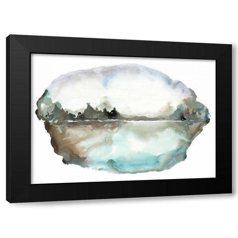 Watery Landscape Black Modern Wood Framed Art Print with Double Matting by Gold, Lora
